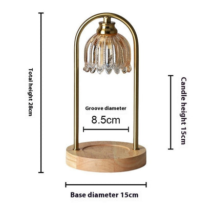 Vintage Adjustable Table Light with Wax Warmer and Glass Shade